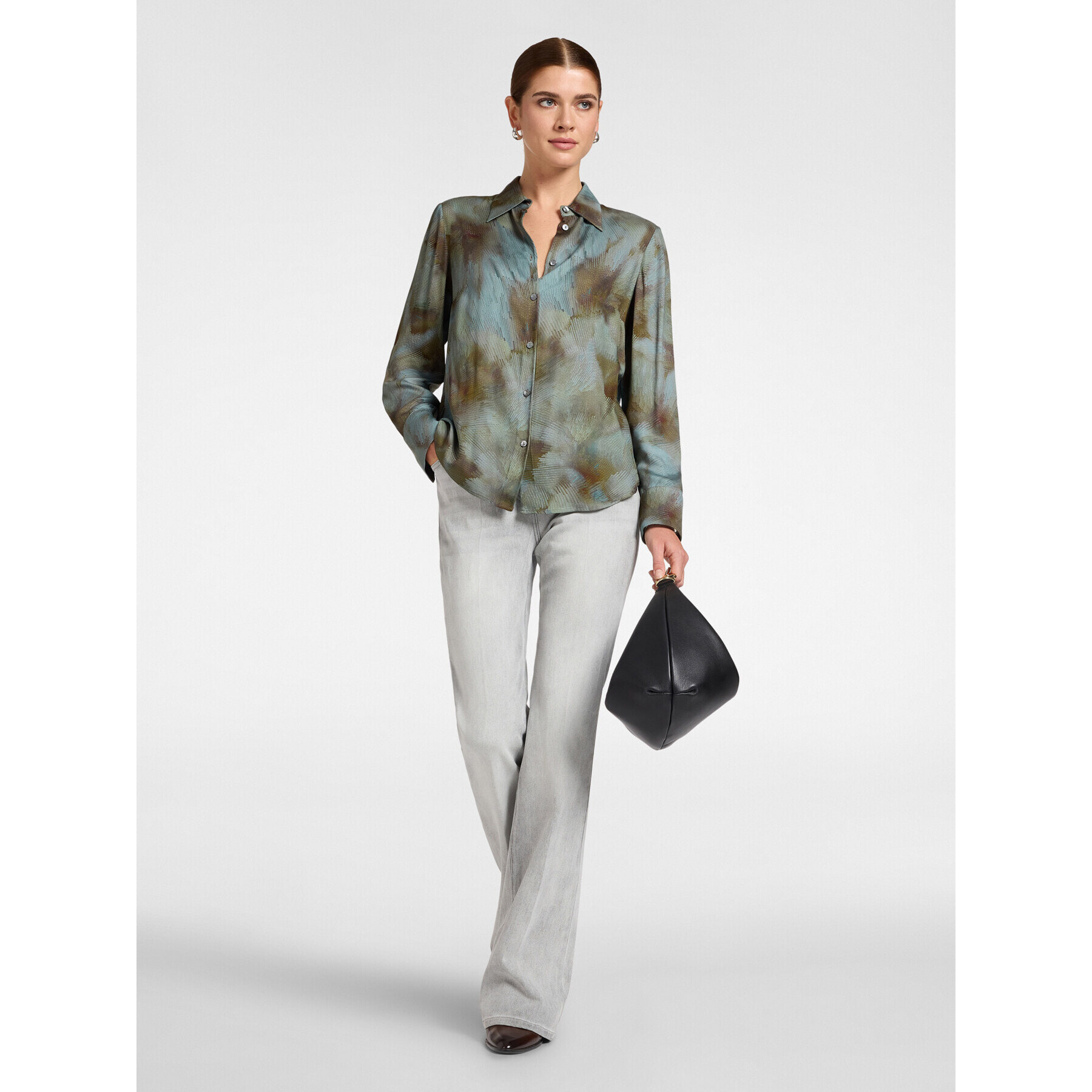 Elena Mirò - Camicia in viscosa stampata - Azzurro