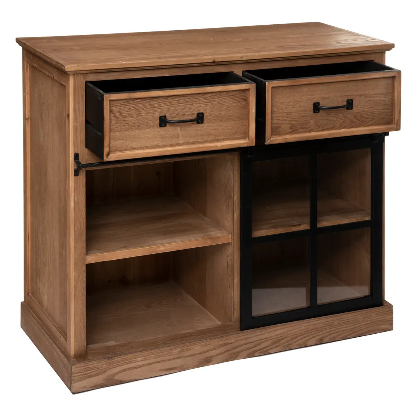 Buffet 1 porte "Danik" bois naturel 94x95cm