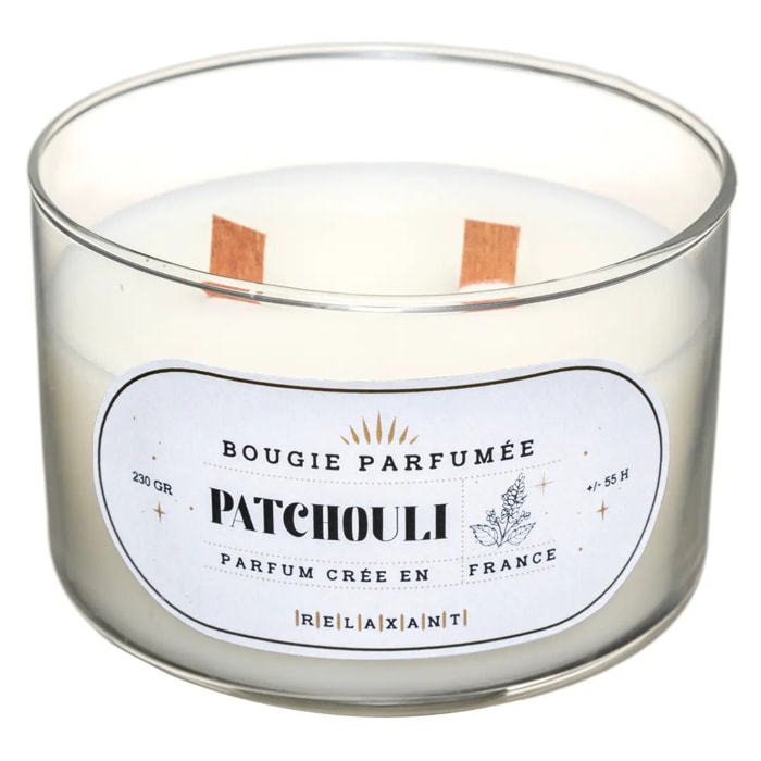 Bougie parfumée "Snow" patchouli 470g