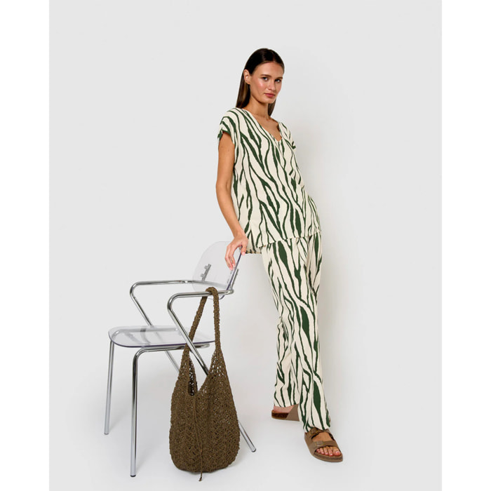 Pantalón viscosa knoller verde menta