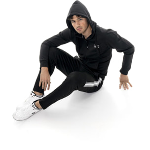 Tuta da uomo in tessuto tecnico con cappuccio e zip, Leone 1947 Tech