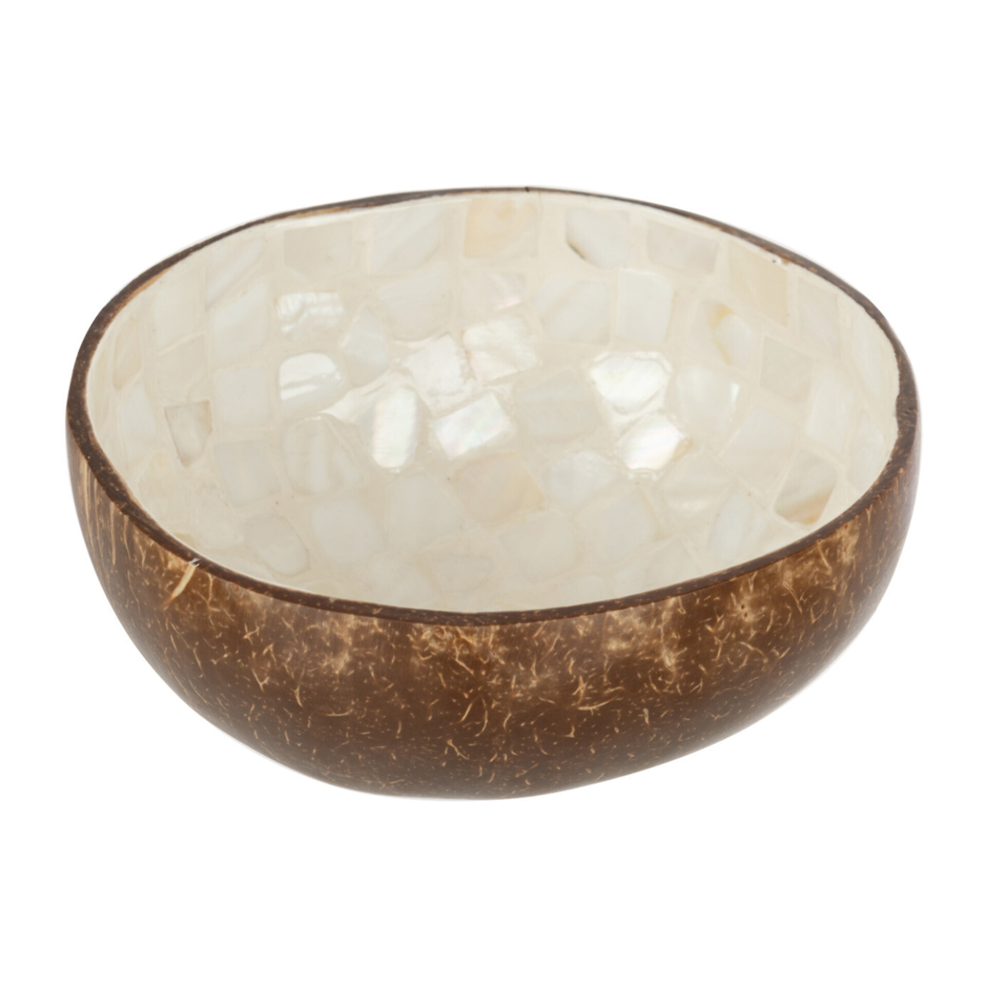 J-Line bol noix de coco - bambou - brun/blanc  - 2 pcs