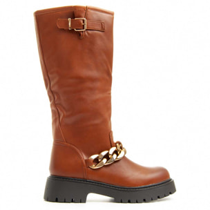 Botas de Plataforma - Marron - Altura: 4 cm