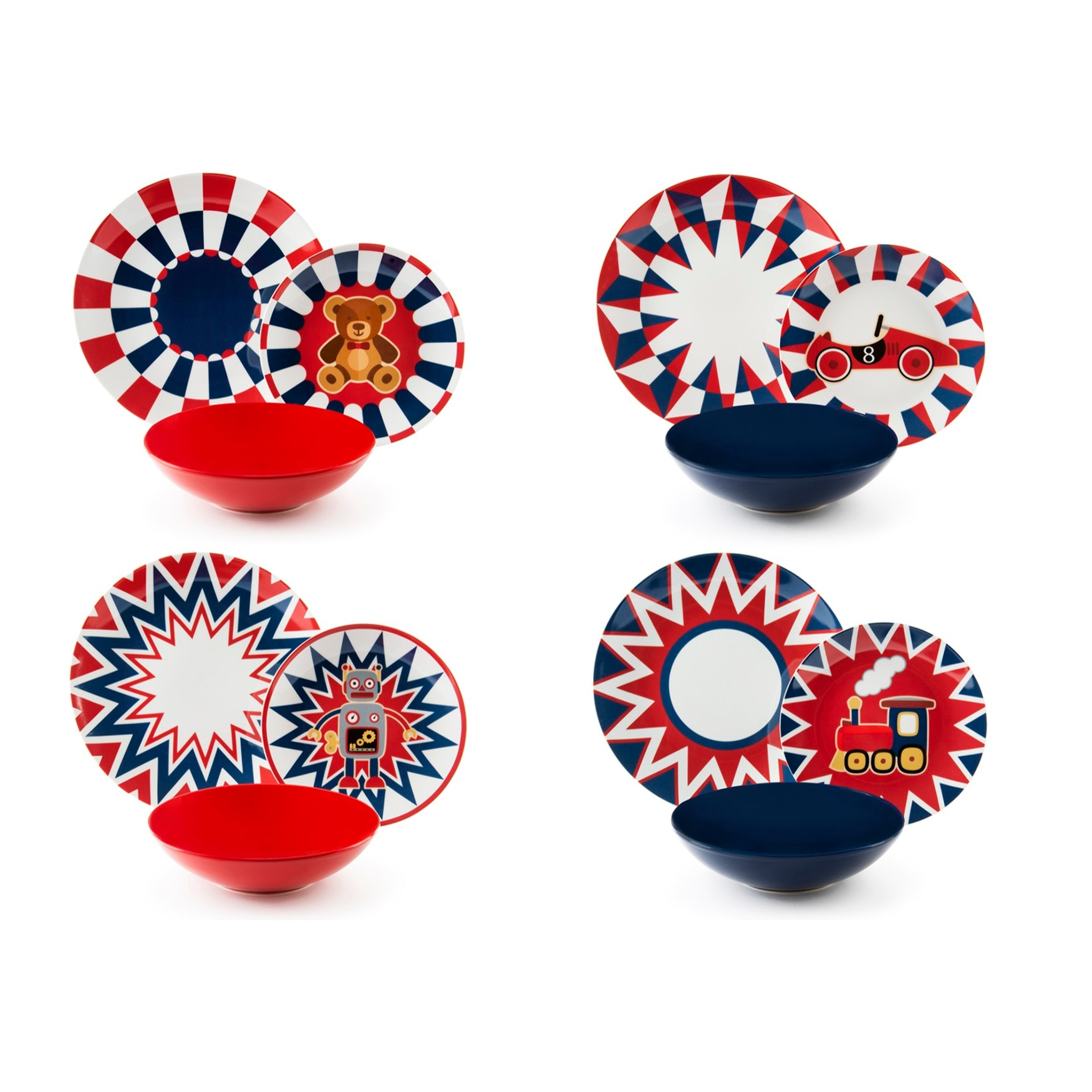 Servizio piatti 12 pezzi Excelsa - Vintage Toys, porcellana e ceramica multicolore