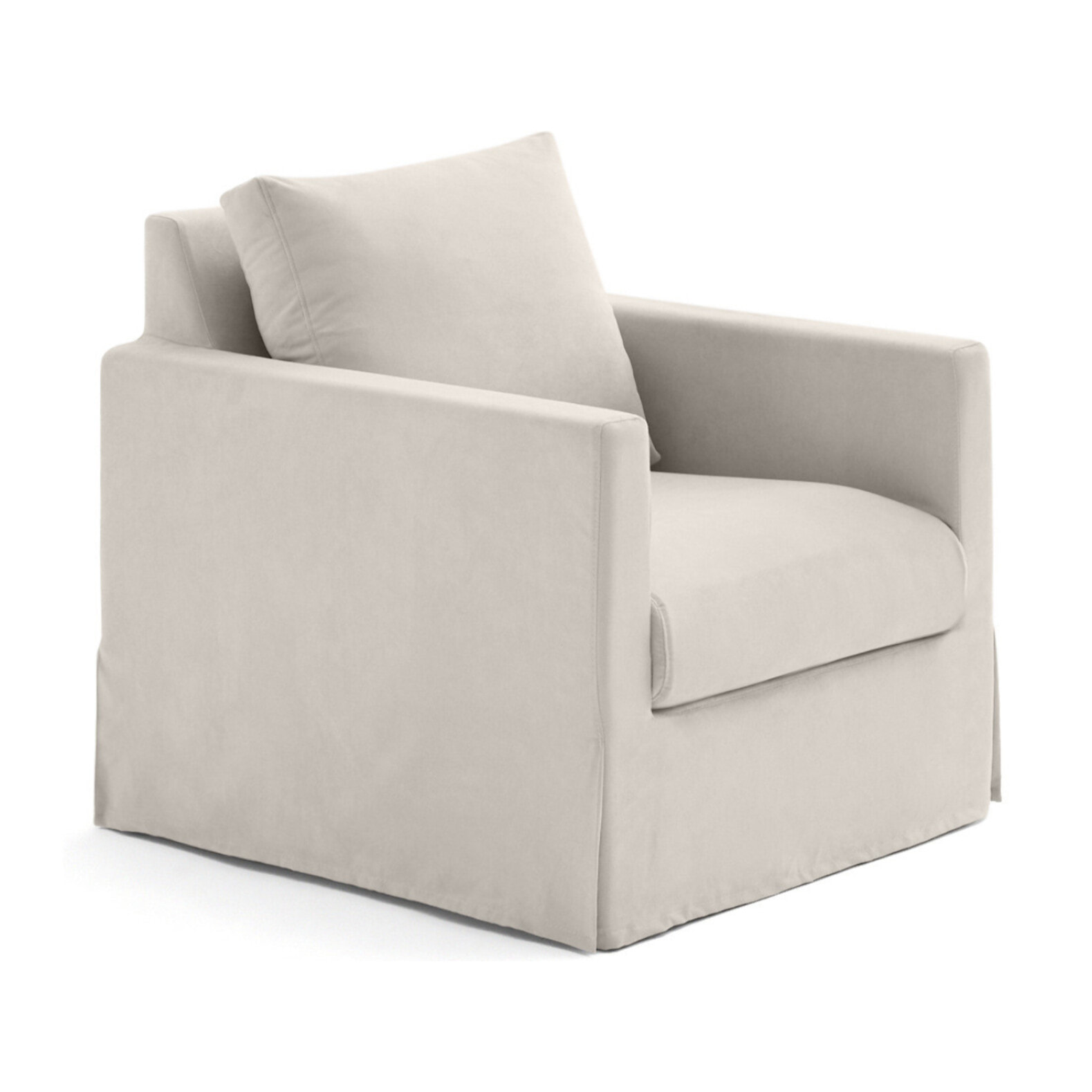 Serena - fauteuil déhoussable en tissu - Beige