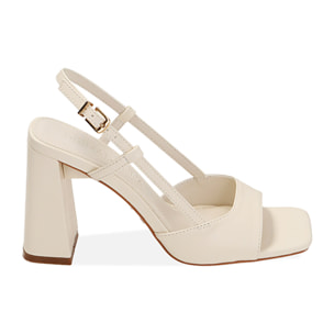 Sandali panna, tacco 9 cm