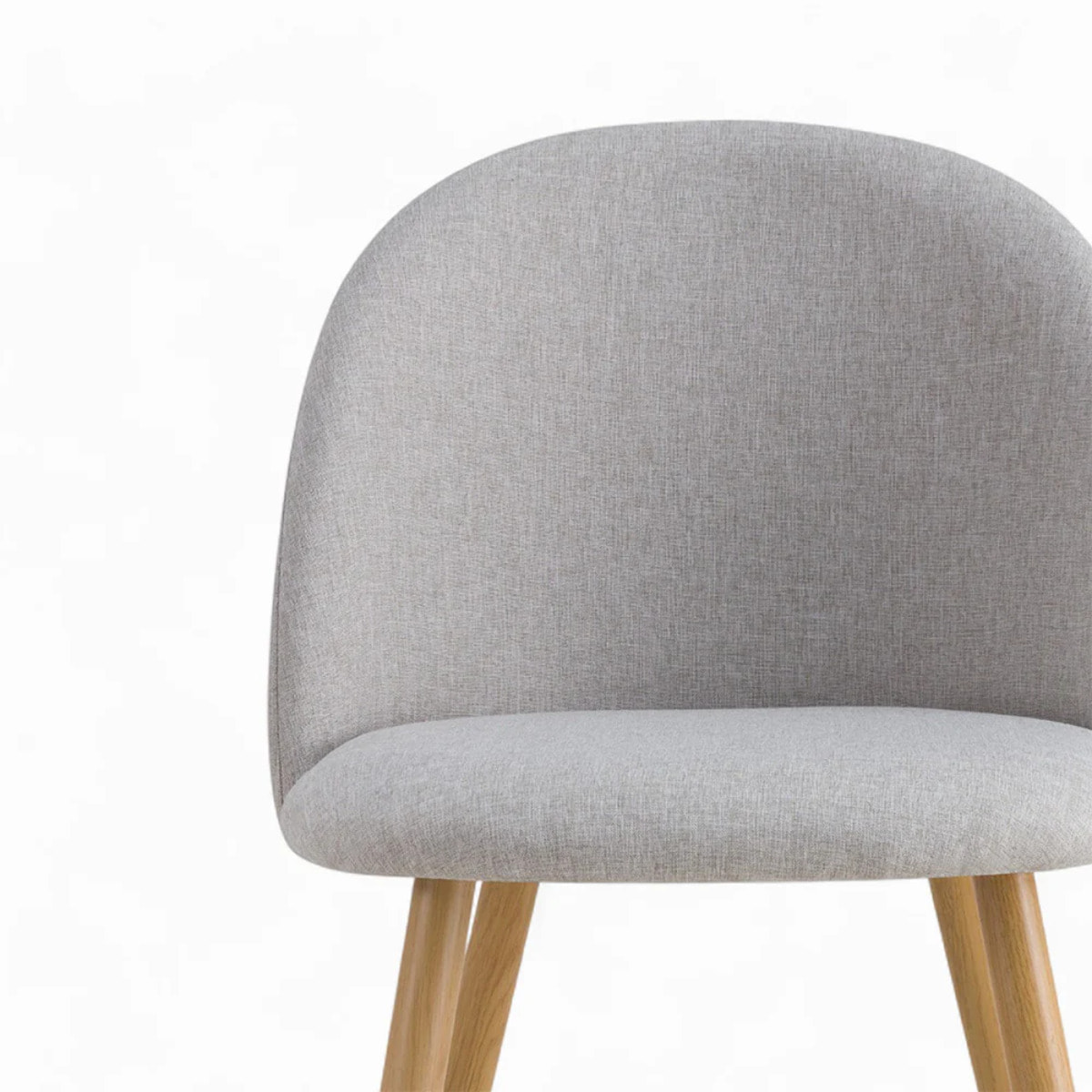 Table et chaises 4 personnes en tissu taupe et bois - Réno