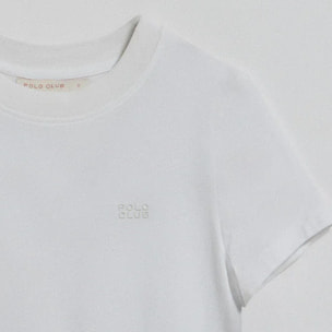 Camiseta Tori blanca con print engomado Polo Club