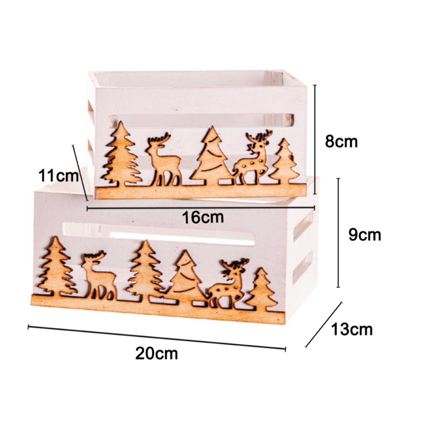 Set 2 Cassette Natale Legno Vanninge