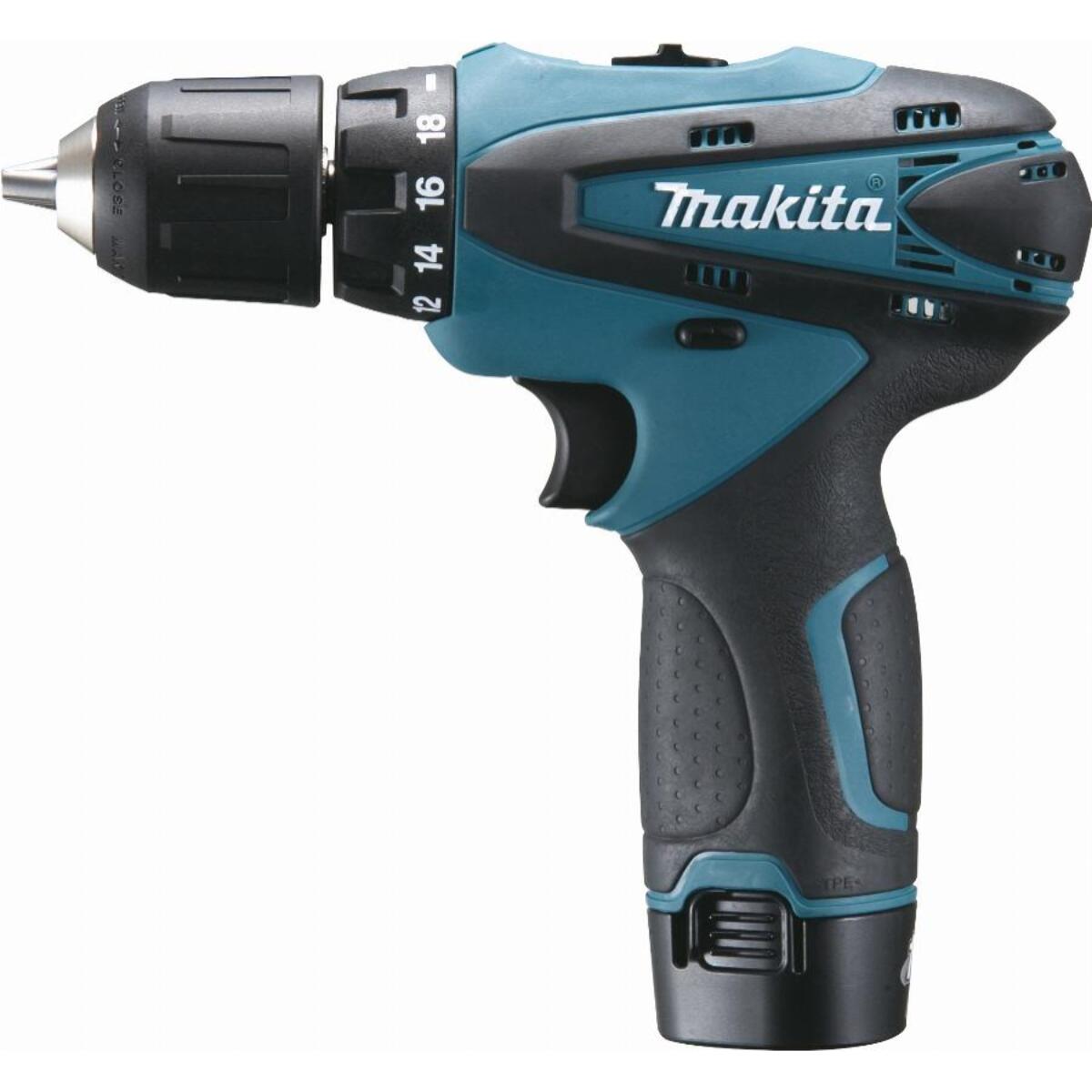 Perceuse visseuse 10,8 V - MAKITA - avec 2 batteries 1,3Ah- chargeur - MAKPAC- DF330DWJ