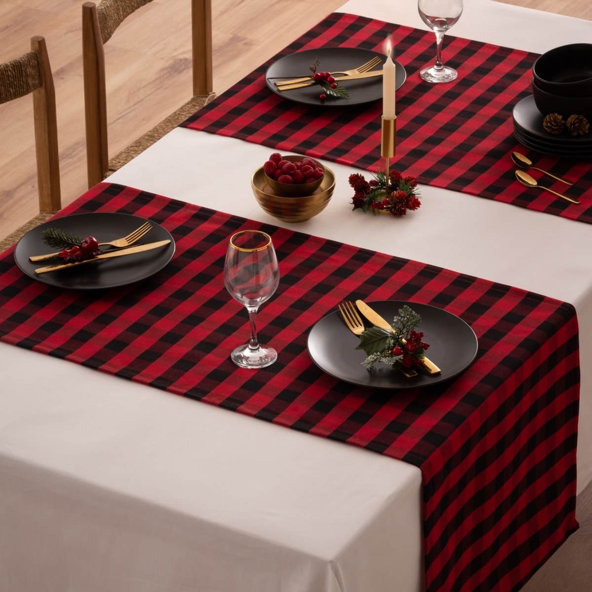 Camino de mesa XENIA ROJO-NEGRO
