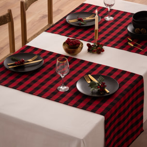 Camino de mesa XENIA ROJO-NEGRO
