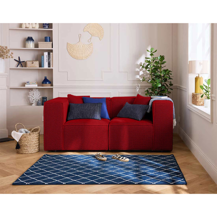Arty - module d'assise d'angle réversible - en tissu mailles 3D - Rouge