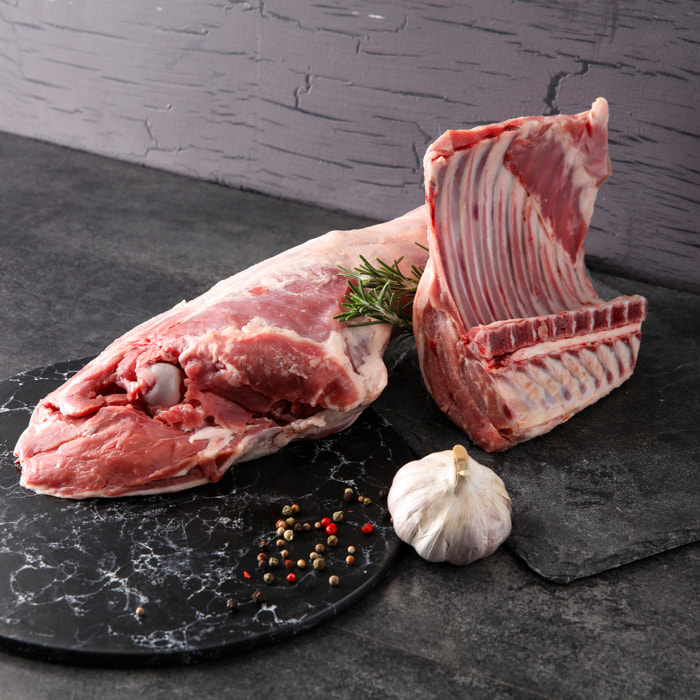 Colis duo finesse Gigot et Carré d'agneau de lait des Pyrénées IGP Label Rouge - 1,6kg - France