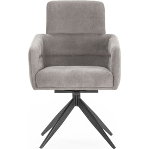 Lot de 2 fauteuils pivotants en tissu - ALVAR