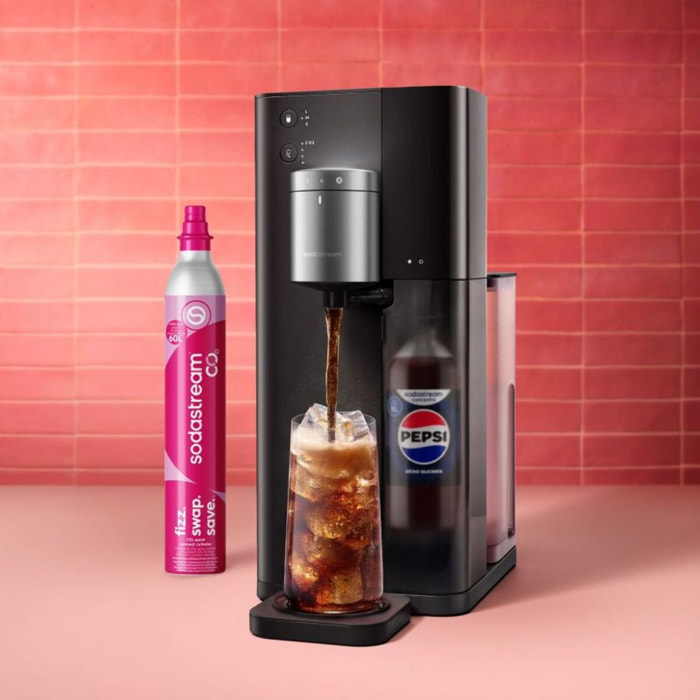 Machine à soda SODASTREAM Ultimate MULTI-DRINK Noir avec dosage automatique du concentré