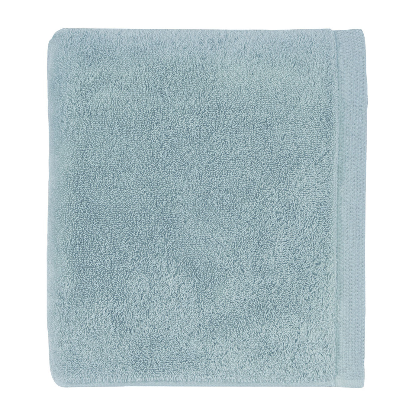Serviette de bain unie en coton peigné biologique, ESSENTIEL, Bleu Islande
