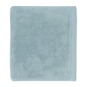Serviette de bain unie en coton peigné biologique, ESSENTIEL, Bleu Islande