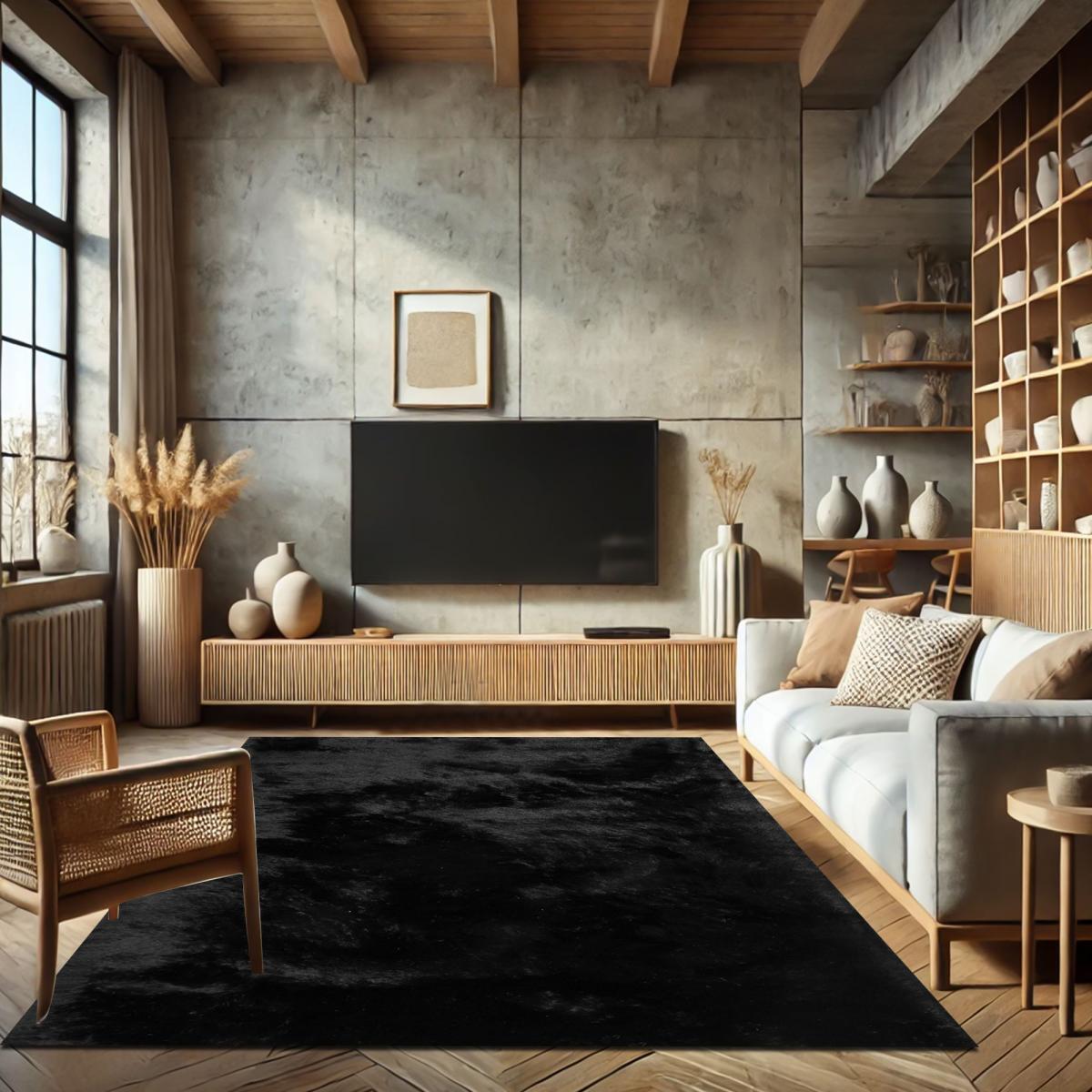 Tapis fait main Shaggy longues mèches Moodil