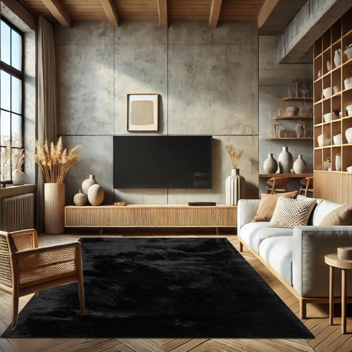 Tapis fait main Shaggy longues mèches Moodil