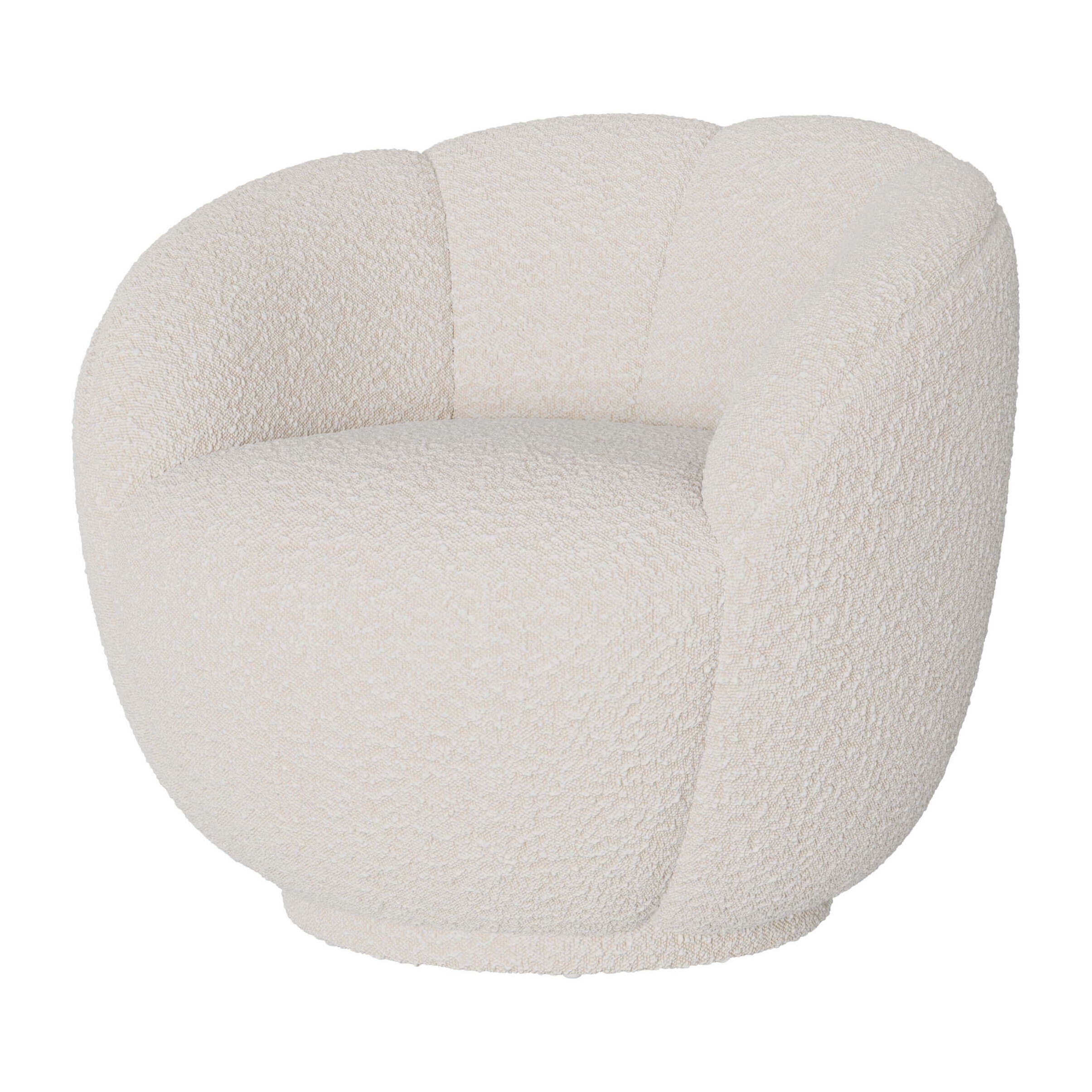 Fauteuil en tissu bouclé blanc - Ysé