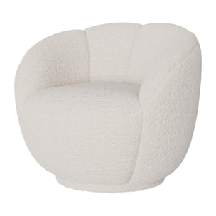 Fauteuil en tissu bouclé blanc - Ysé
