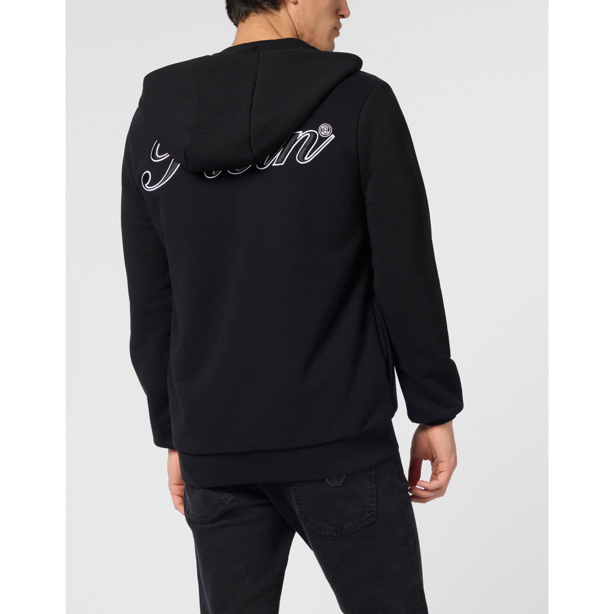 PHILIPP PLEIN Zip Hoodie Signature Embroidery