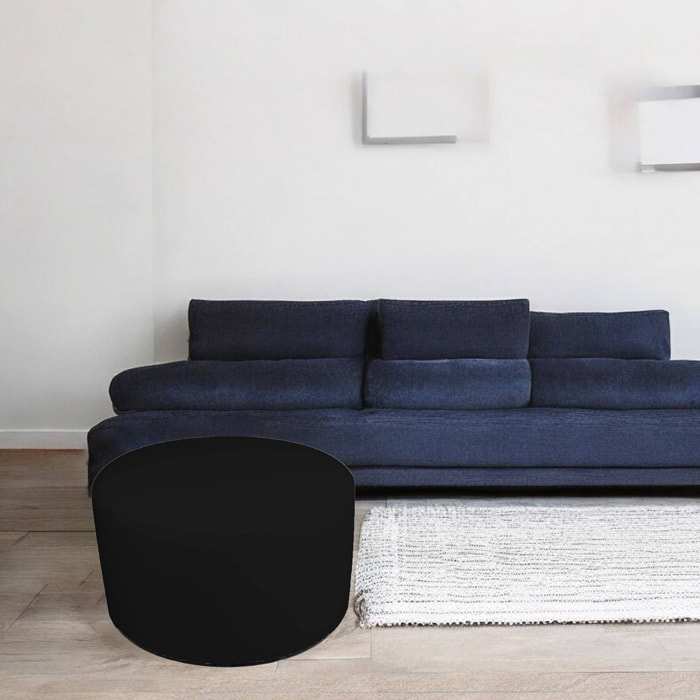 Pouf Anacapri, Poltrona multiuso, Poltroncina sacco, Pouf poggiapiedi, Made in Italy, 79x79 h42 cm, Nero
