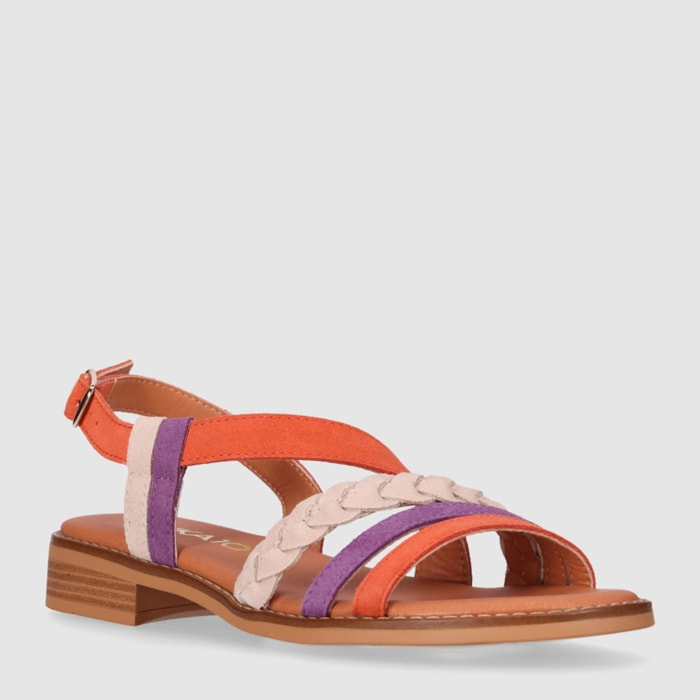 Sandalias de Piel - Multicolor - Tacón: 1 cm