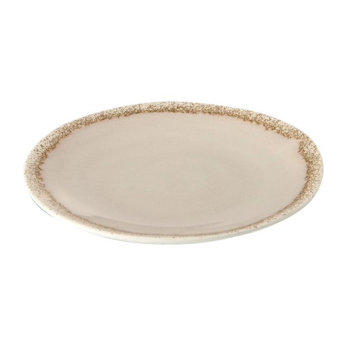 J-Line Assiette Brut Beige S 14,5X14,5X2,2Cm