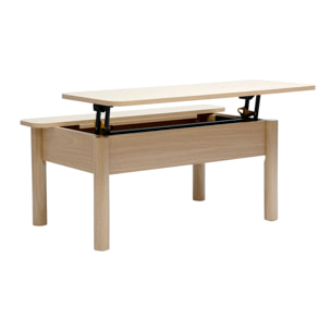 Table basse relevable finition bois chêne L100 cm BOLSO