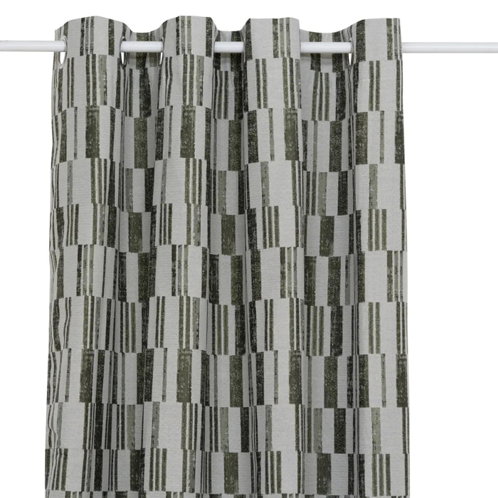 Rideau "Leyna" jacquard vert kaki 140x260cm