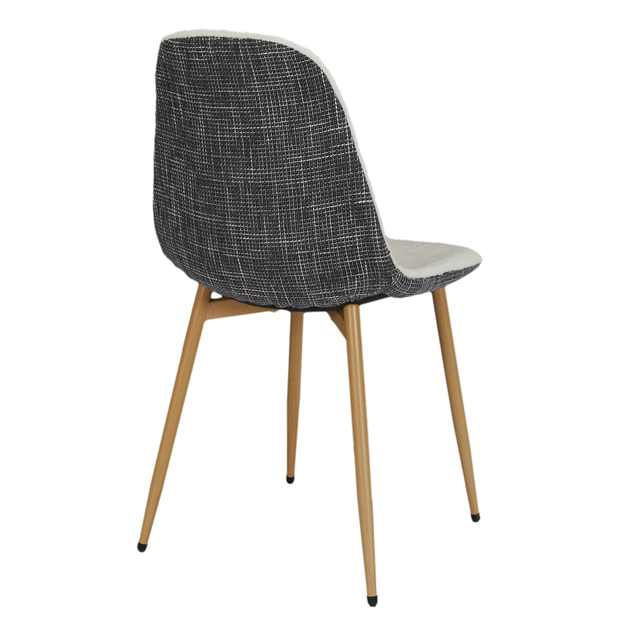 Chaise Bouclette Pieds Metal Effet Bois