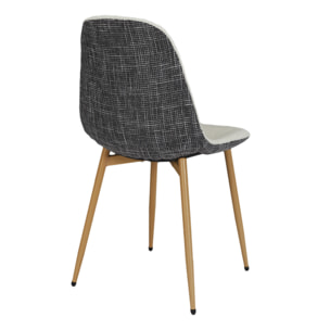 Chaise Bouclette Pieds Metal Effet Bois