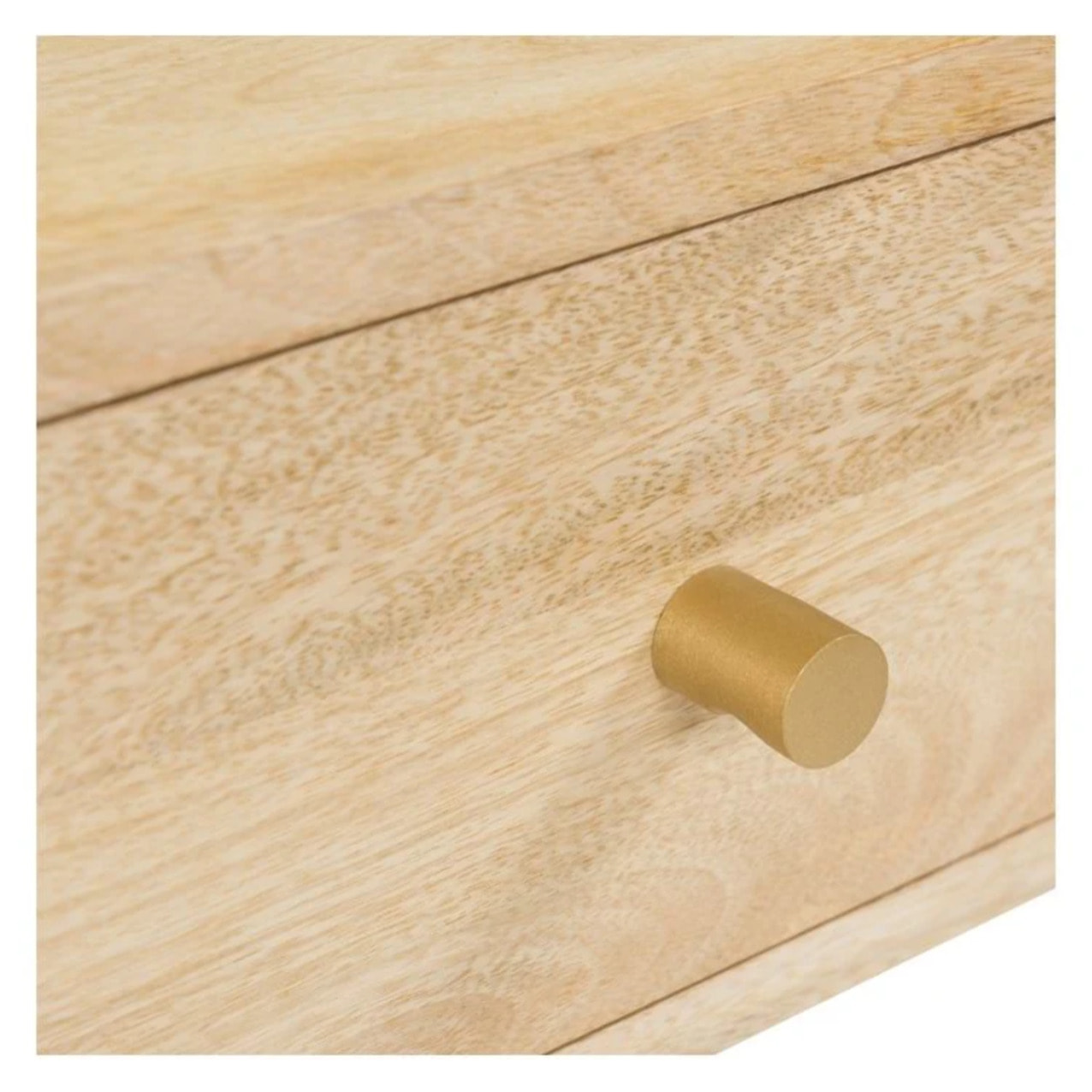 Table de chevet 1 tiroir en bois de manguier et marbre - Doori