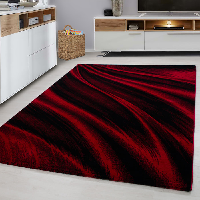 MIAMI - Tapis de salon à motif vague rouge - MIA6630ROU