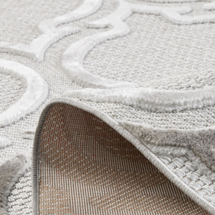 Tapis Loopin 329 gris - Motif en relief - Indoor & Outdoor