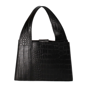 Borsa a mano da donna - Modello False - Vera pelle effetto cocco - 21.0 x 14.0 x 8.0 cm