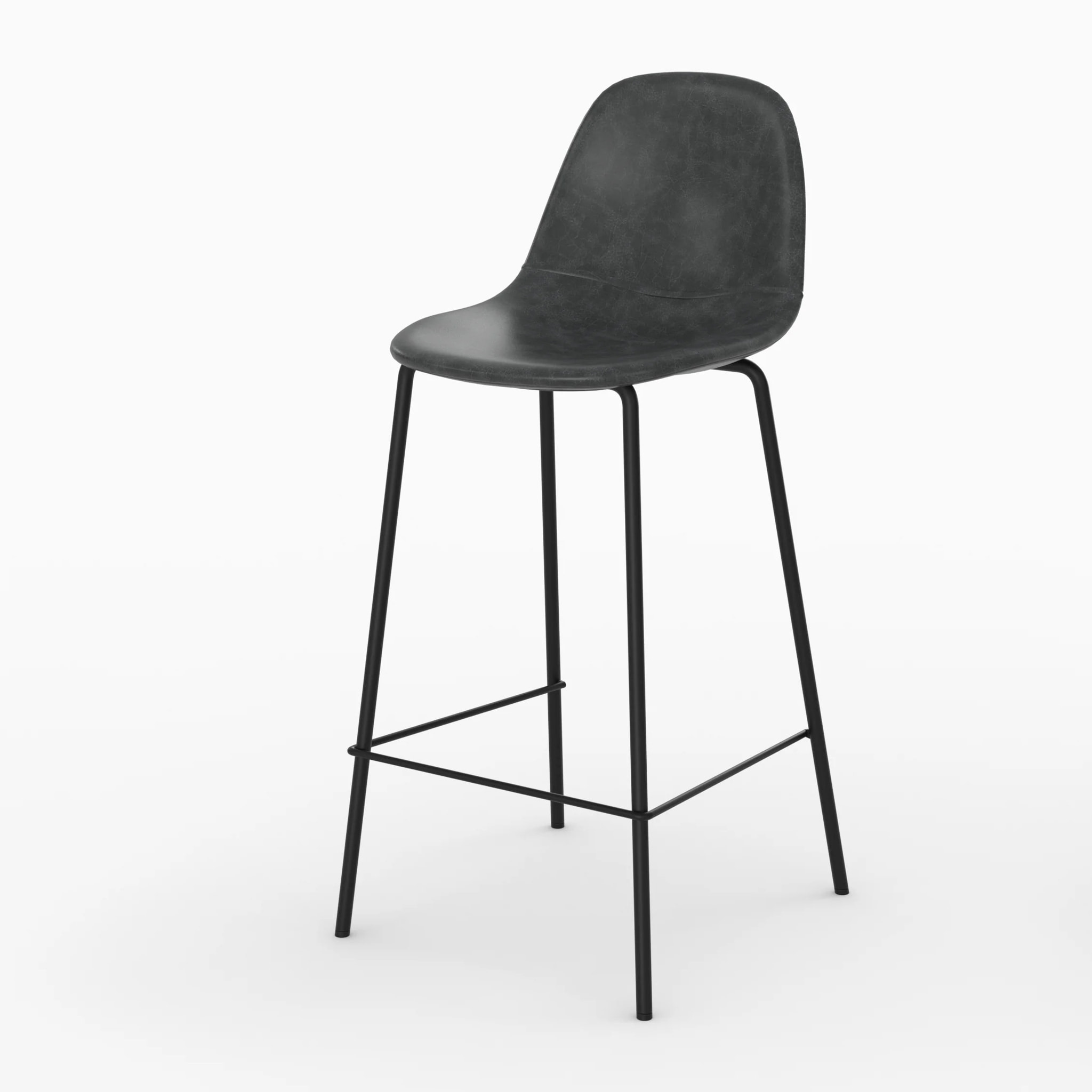 Pack 4 chaises pour îlot central marron et gris/noir 65 cm - Henrik