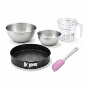 Set pâtisserie avec moule à manqué, 2 bols à mixer, verre mesureur et spatule Zenker