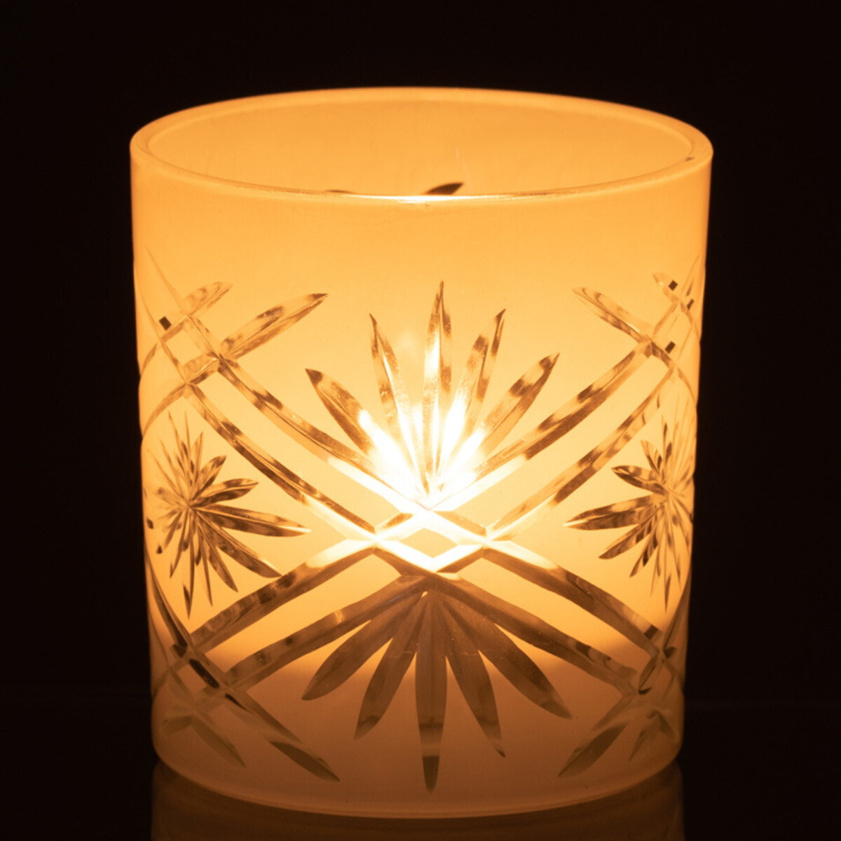 J-Line photophore Santorini - verre - blanc - small - 4 pcs