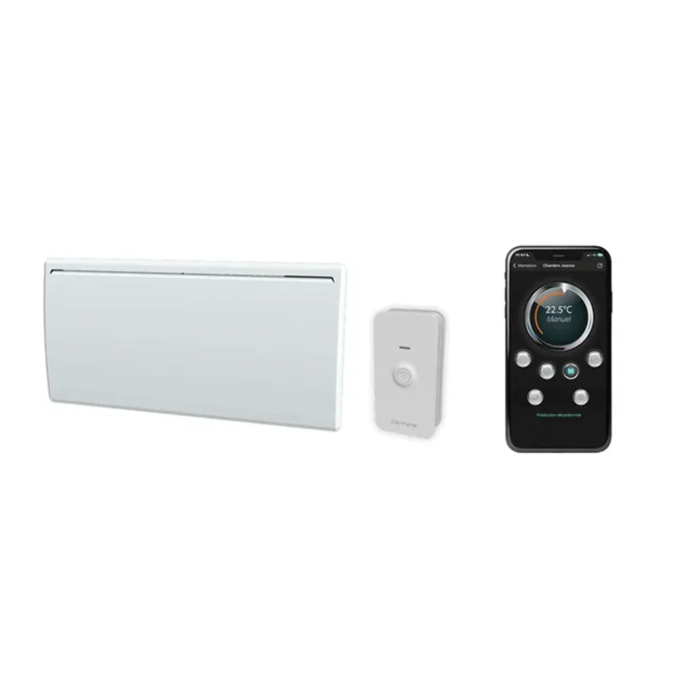 Radiateur électrique LCD céramique blanc 2000W UNO connecté