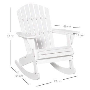 Fauteuil de jardin Adirondack à bascule bois sapin blanc