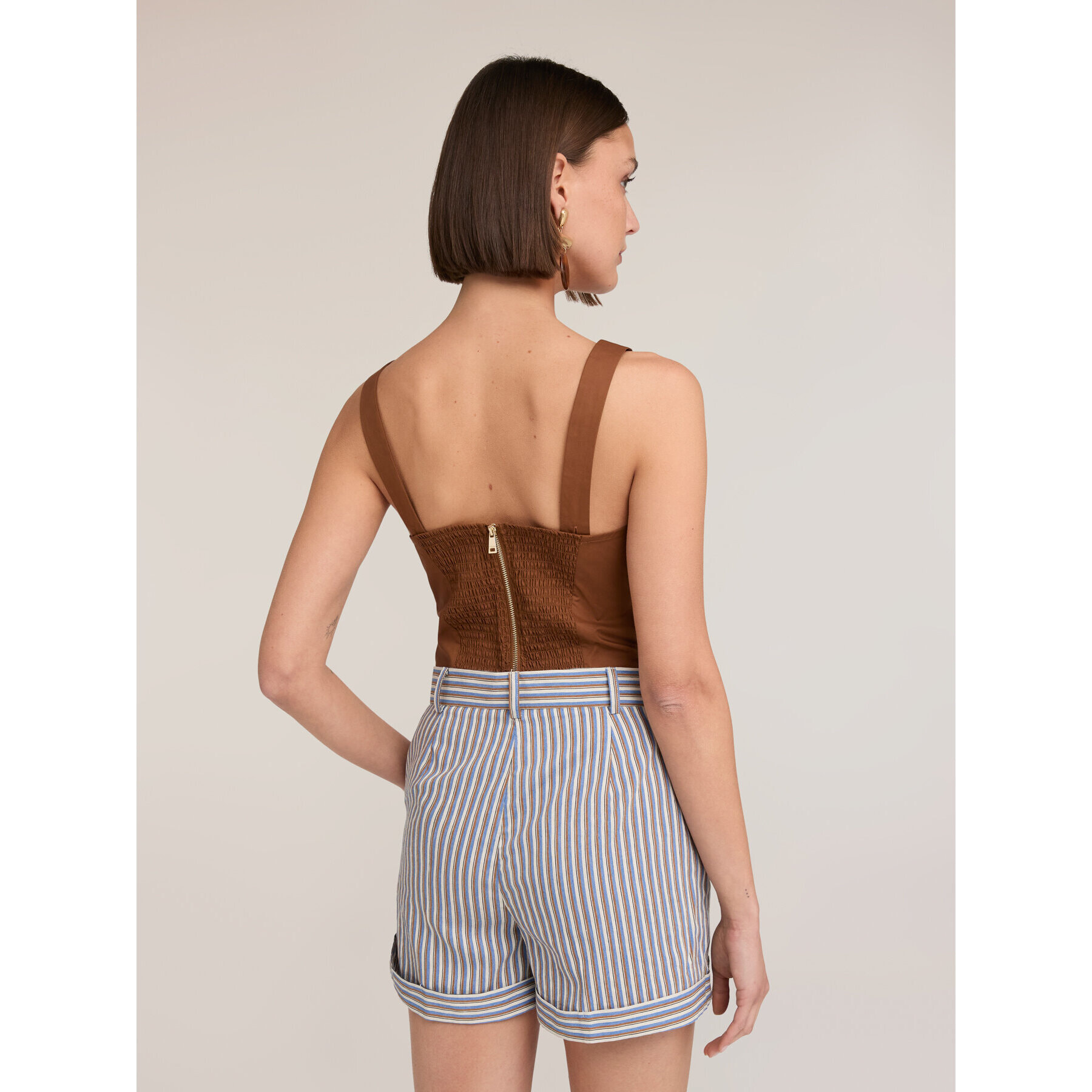 Motivi - Top corto con fiocco - Marrone