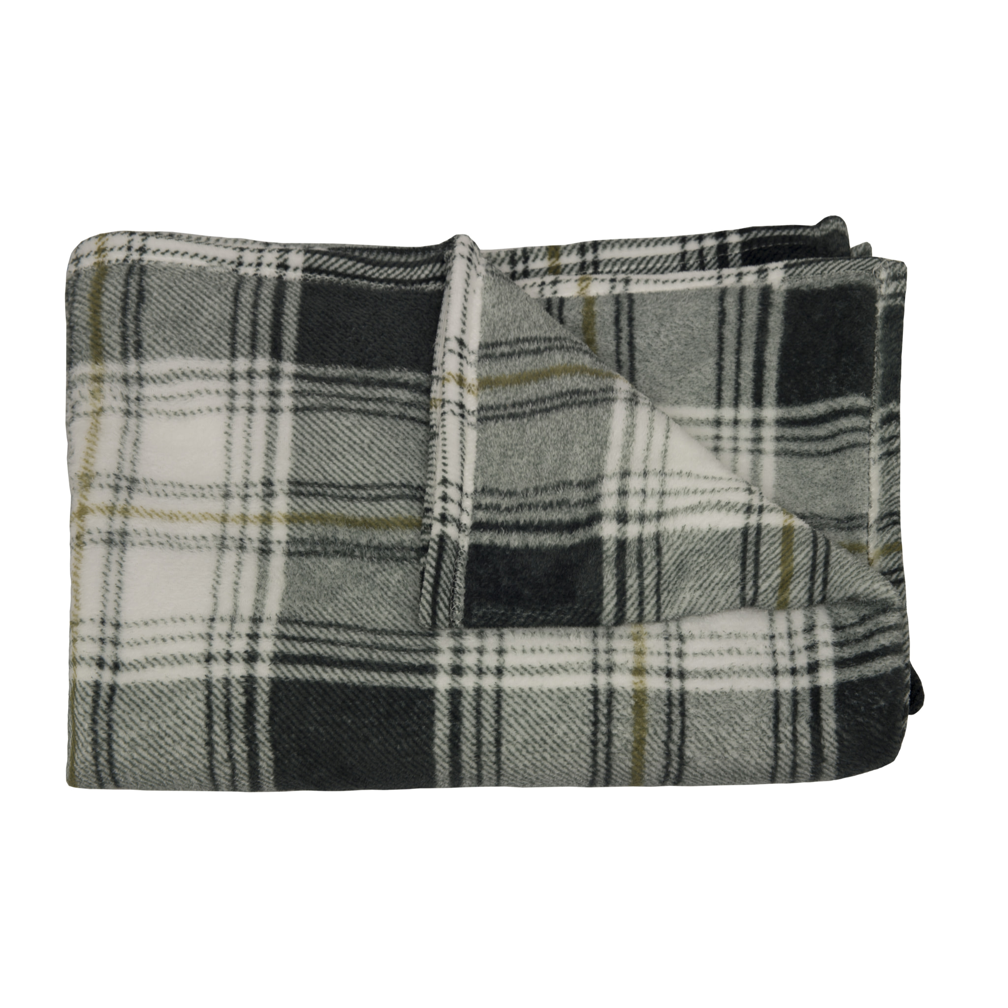 Plaid Coperta Pile Per Divano Scozzese Grigio