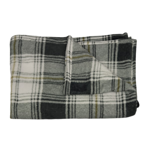 Plaid Coperta Pile Per Divano Scozzese Grigio