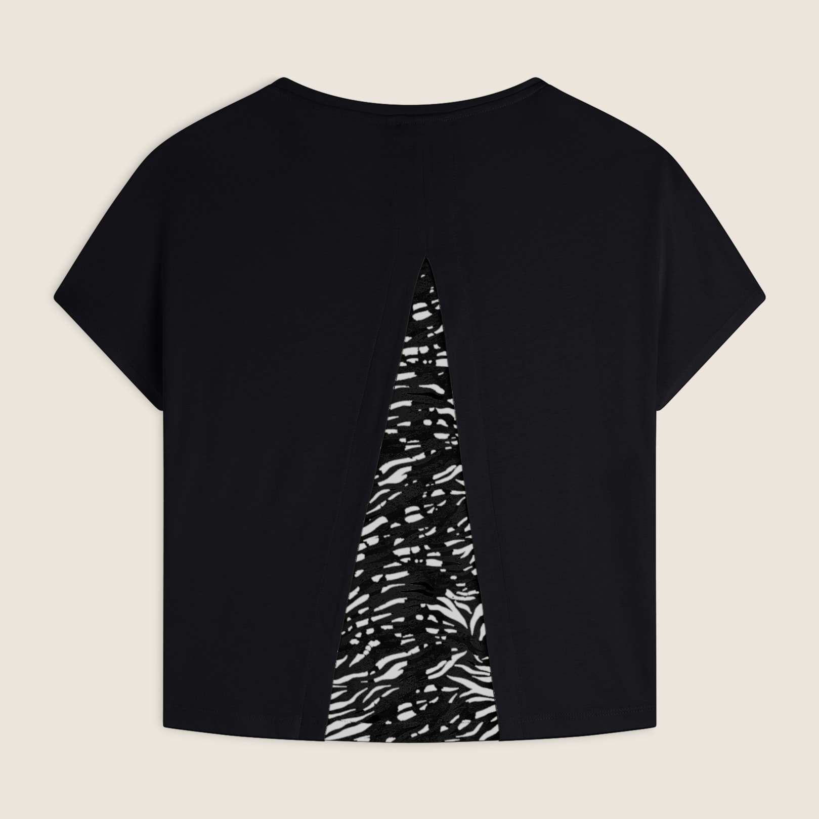 T-shirt maniche a kimono con stampa fantasia sul retro