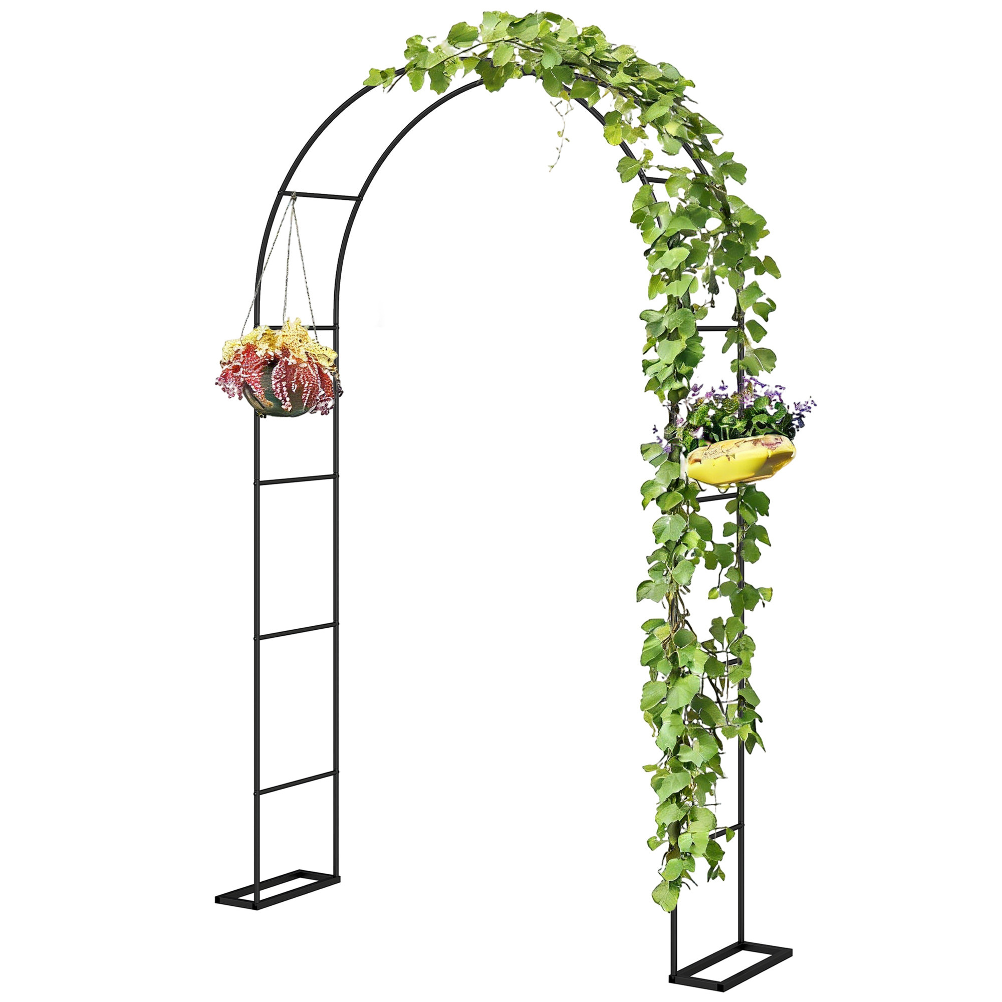 Arche de jardin métal - 145x39x237cm - noir