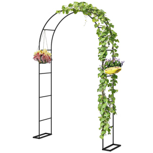 Arche de jardin métal - 145x39x237cm - noir