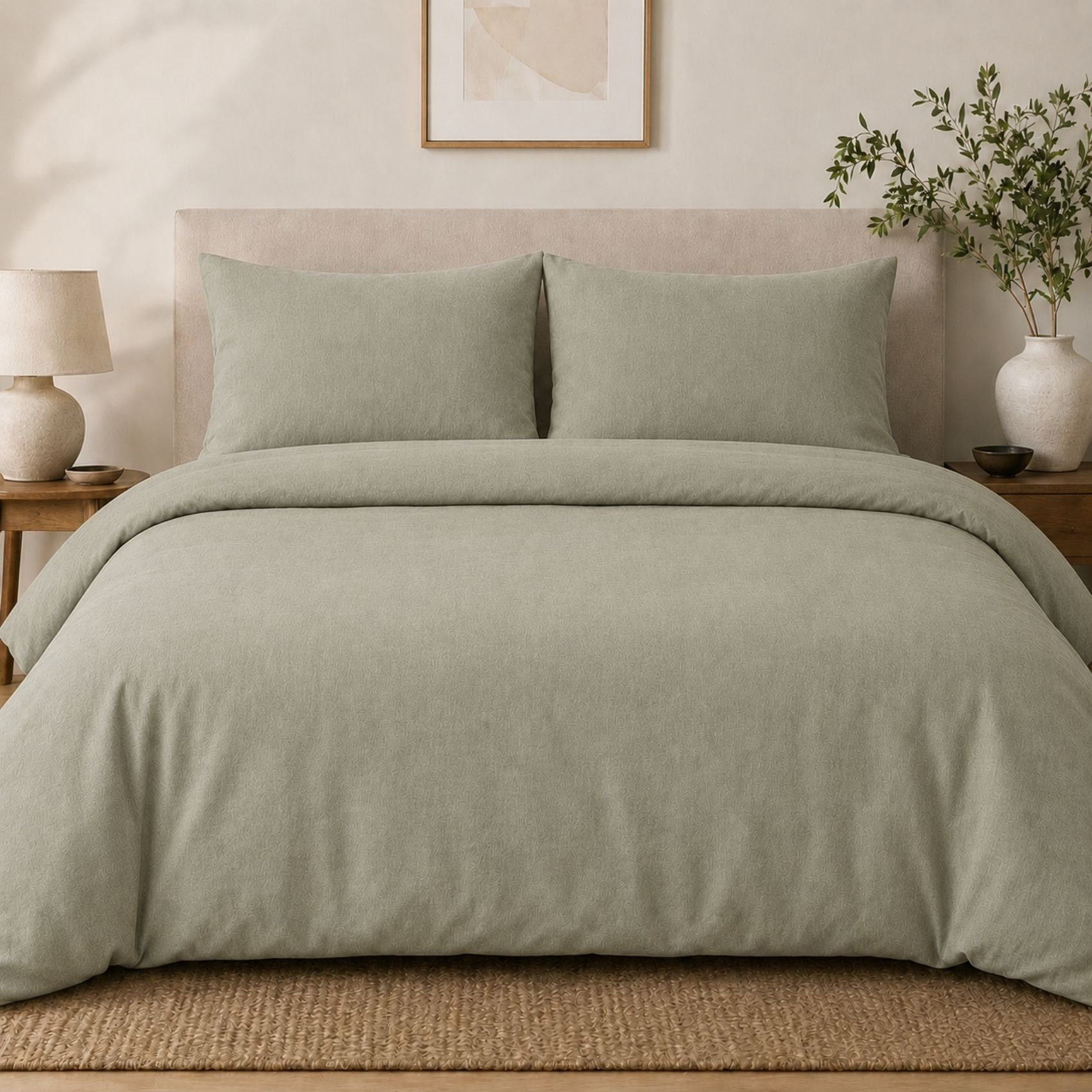 Housse de couette percale 240 x 220 cm unie - Naturel